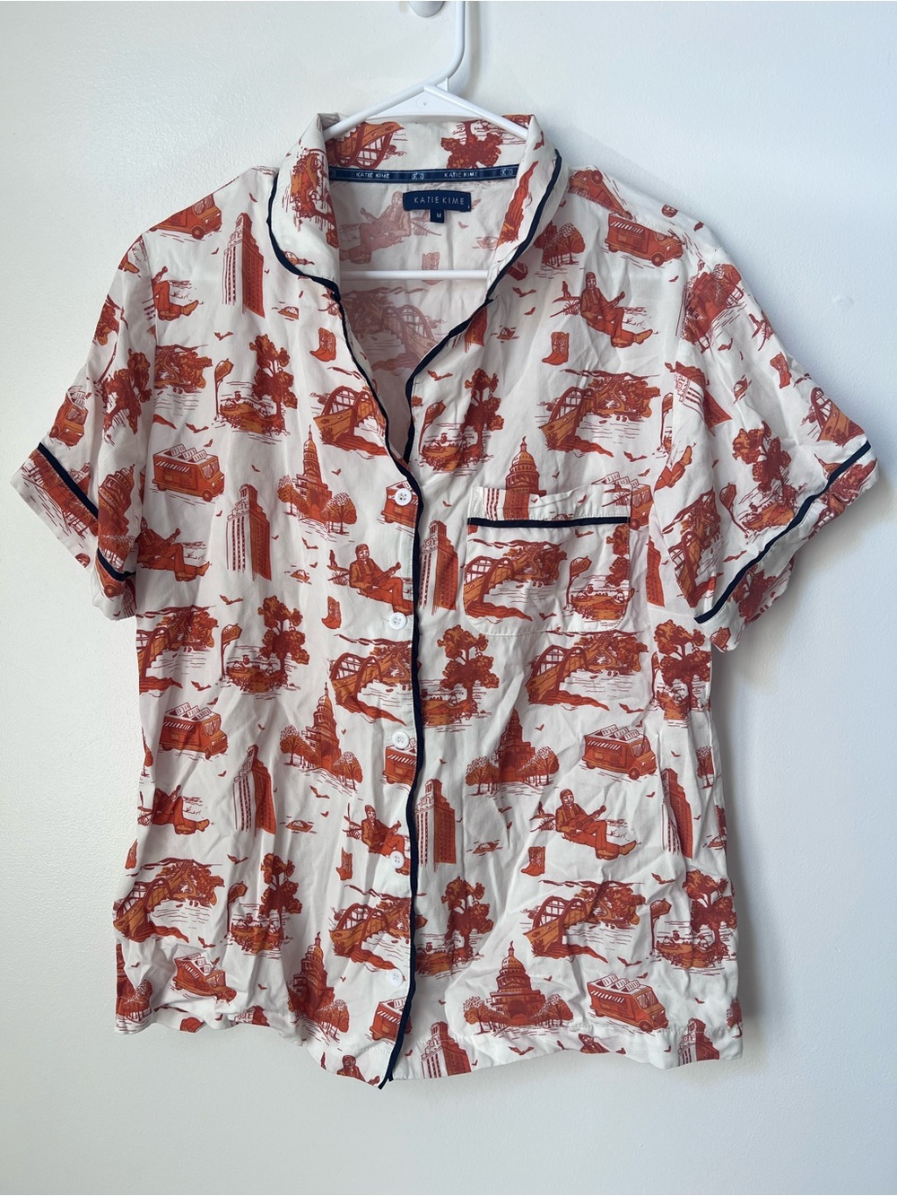 Katie Kime Austin Toile Pajama Top - TOP ONLY Size Medium